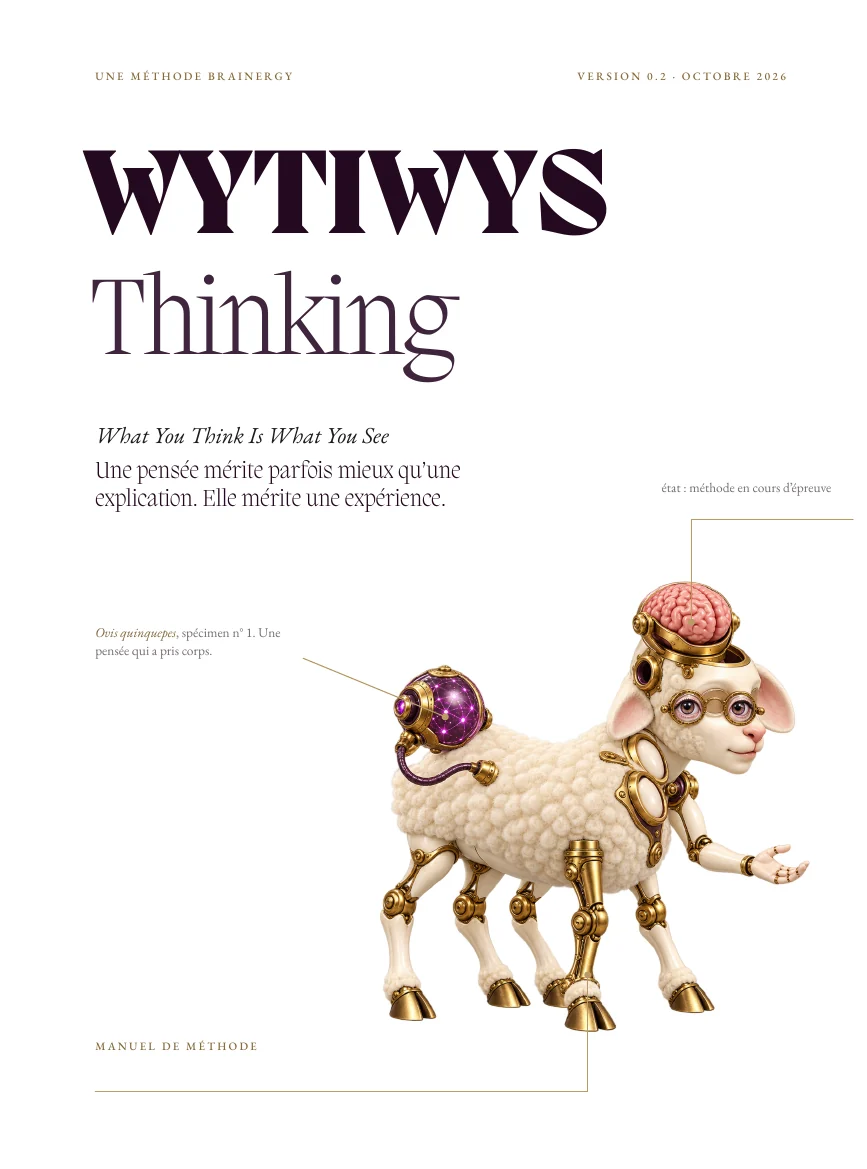 Couverture du guide WYTIWYS Thinking : le mouton à 5 pattes, mi-animal mi-machine
